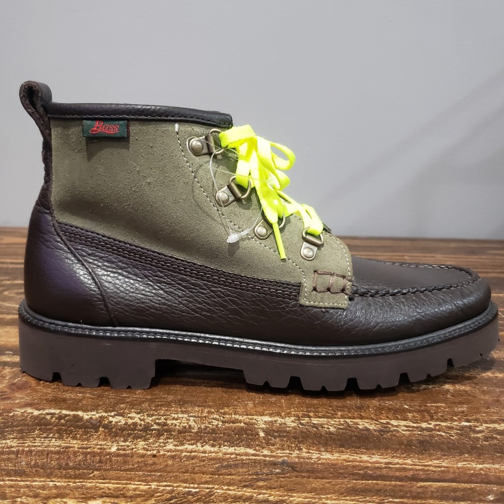 GH Bass Mens 11 Shearling Ranger Boot Brown Green Leather Suede Lug Sole New